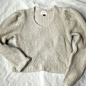 Beige puff sleeve sweater